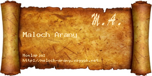 Maloch Arany névjegykártya